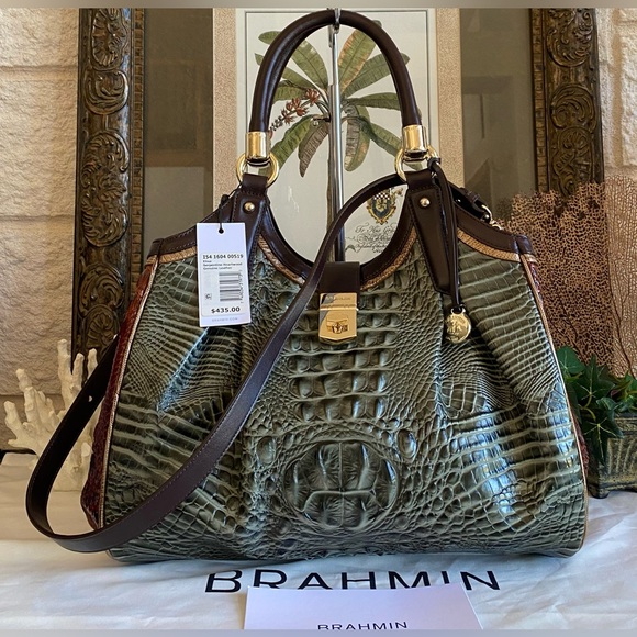 Brahmin🌿SERPENTINE HEARTWOOD ELISA SATCHEL 
NEW WITH ATTACHED TAG🍃$435 MSRP🍃 - Picture 5 of 15